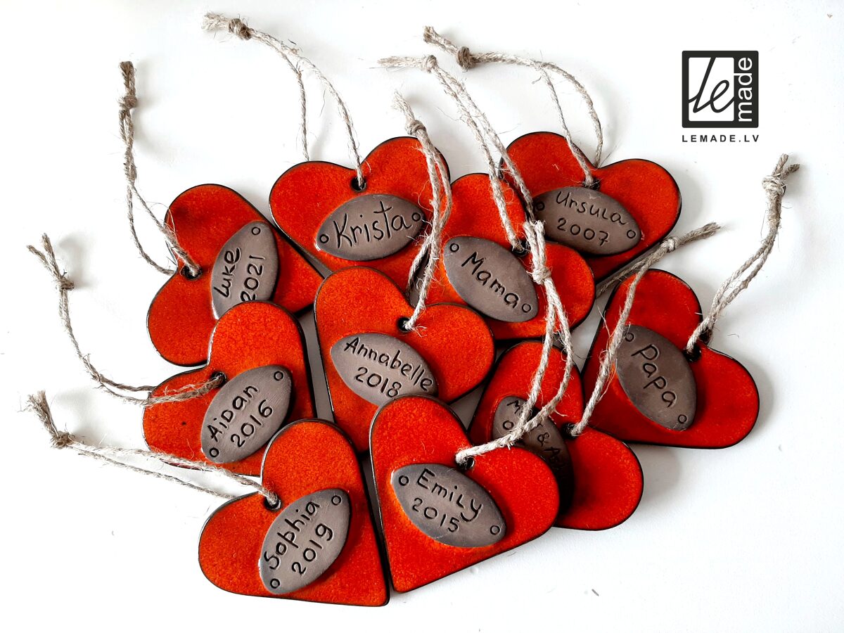 Personalizētie sirds dekori "Mežģīņu mīlestība" 
