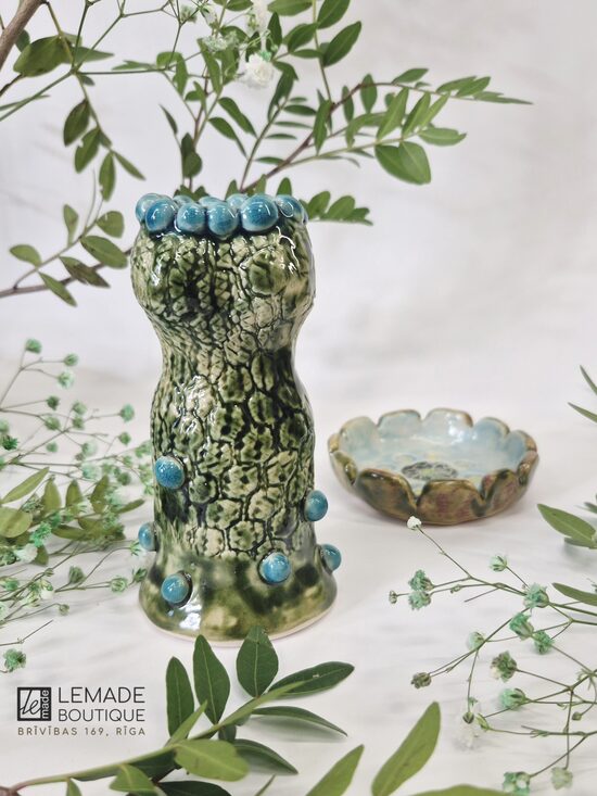 "Forest Nymph" Vase and saucer set
